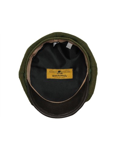 90s vintage LANDS’END wool×leather cap Moto Vintage Biker Cap made with high quality wool and